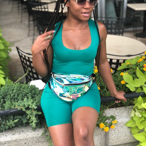 Turquoise one piece bodysuit - Picture 2 of 3